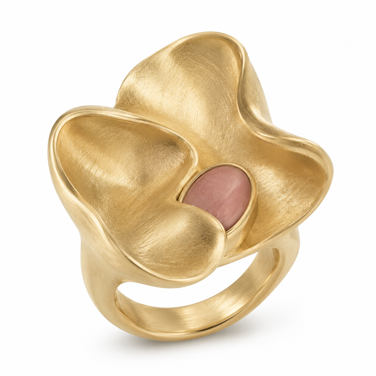 Sunken Floral Asymmetrical Ring