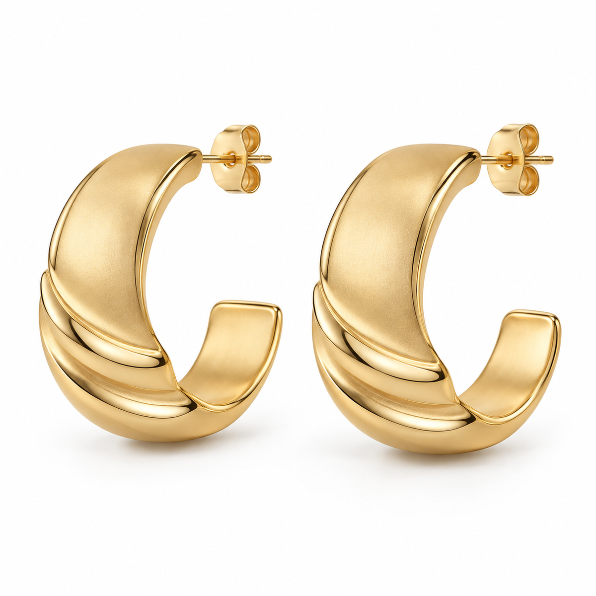 Folded Flow Half-Hoop Earrings