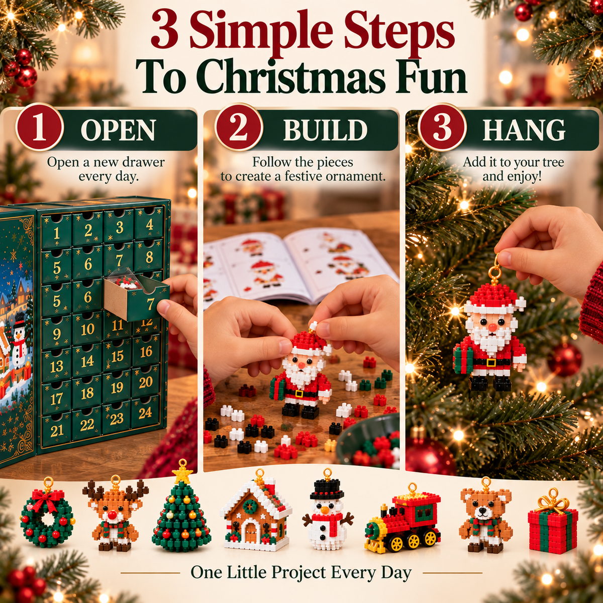 LAST DAY 70% OFF ✨ SVOZK® Christmas Countdown Brick Building Advent Calendar For Families