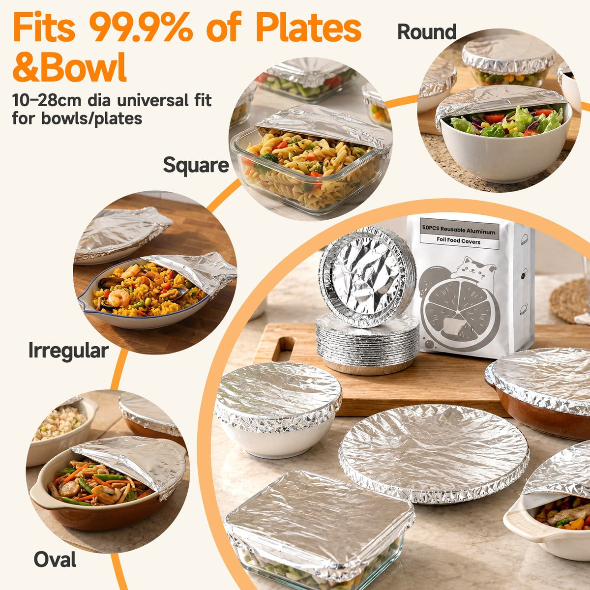 🔥 70% OFF Today✨SVOZK® Reusable Elastic Foil Food Covers – Keep Food Fresh, Warm & Protected 🍽️