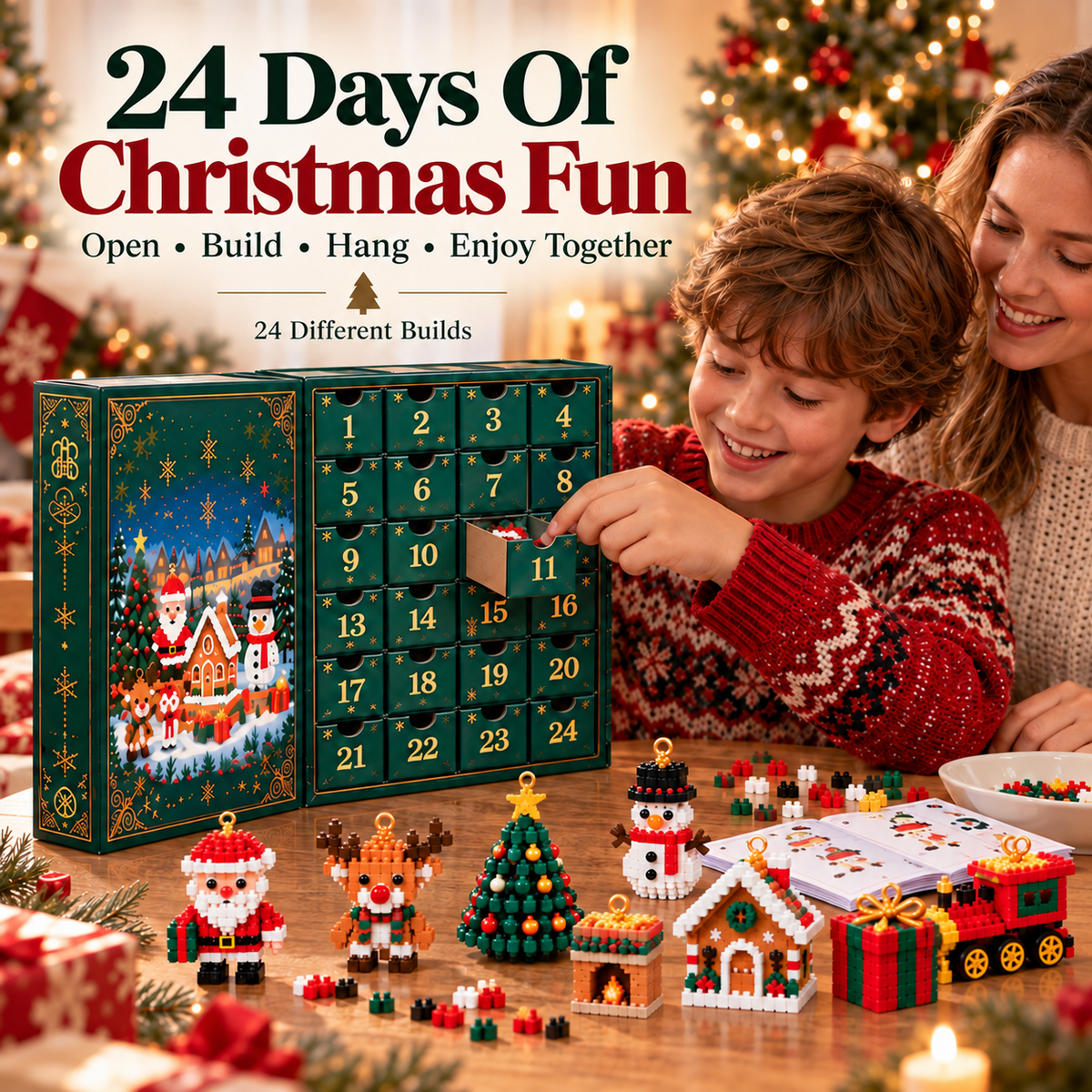 LAST DAY 70% OFF ✨ SVOZK® Christmas Countdown Brick Building Advent Calendar For Families