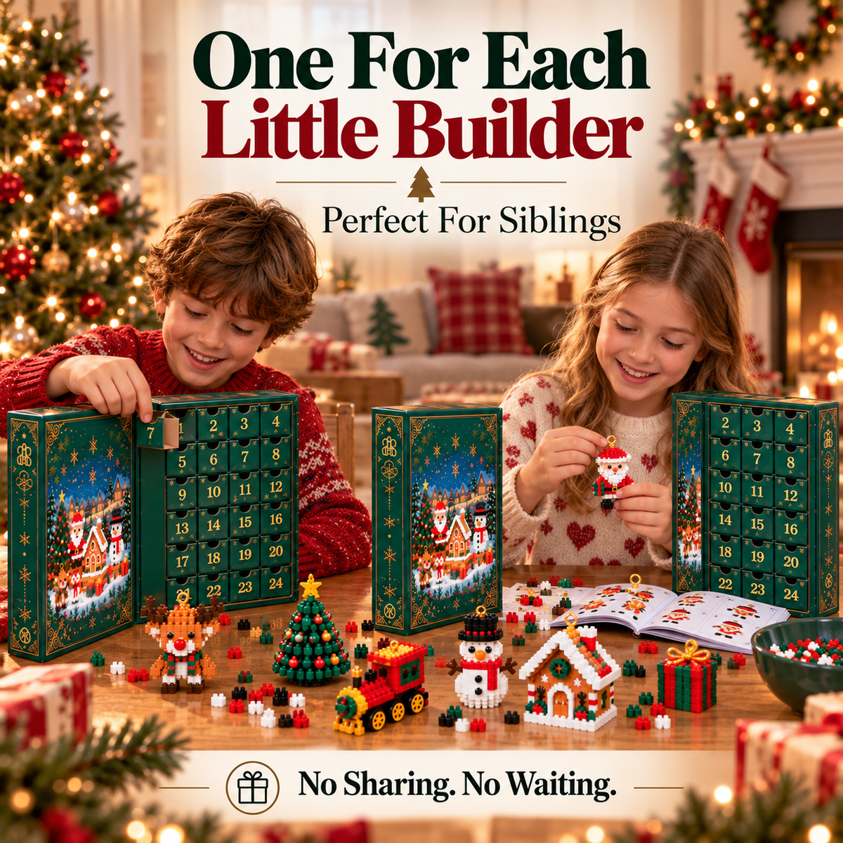 LAST DAY 70% OFF ✨ SVOZK® Christmas Countdown Brick Building Advent Calendar For Families