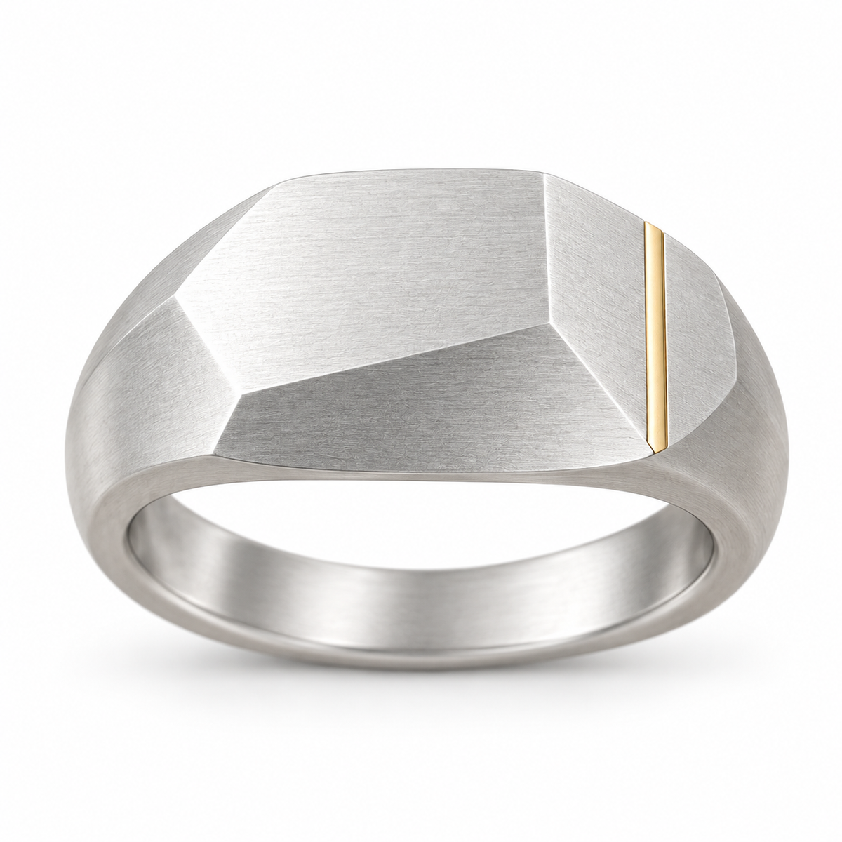Beveled-edge ring with a smooth finish