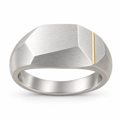 Beveled-edge ring with a smooth finish