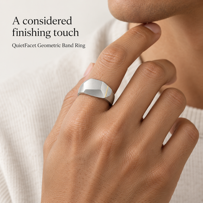 Beveled-edge ring with a smooth finish