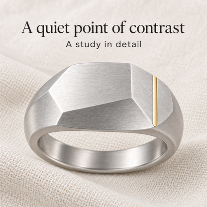 Beveled-edge ring with a smooth finish