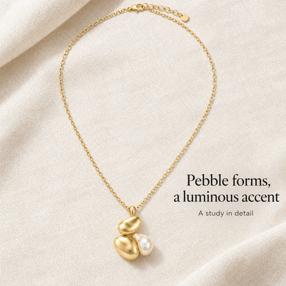 Stacked Stone and Pearl Necklace