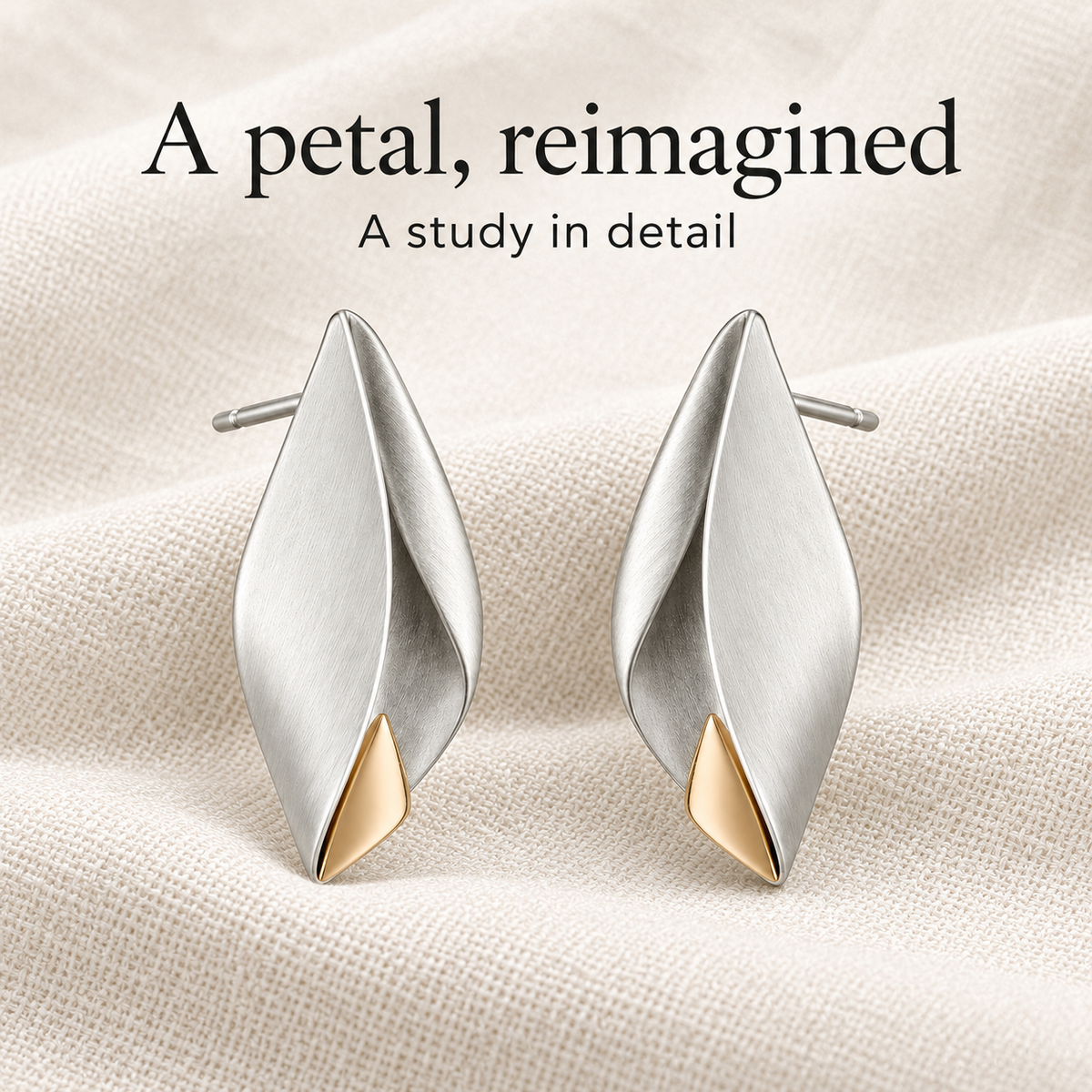 Angular petal stud earrings
