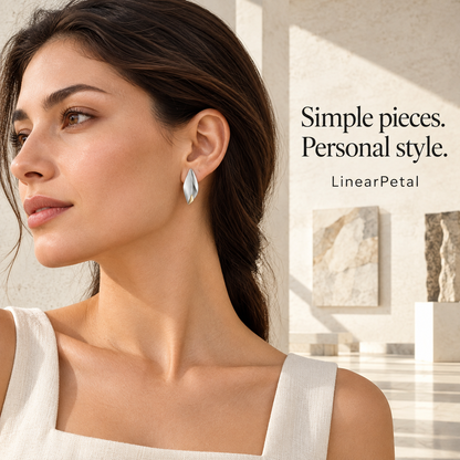 Angular petal stud earrings