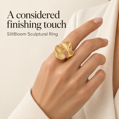 Sunken Floral Asymmetrical Ring