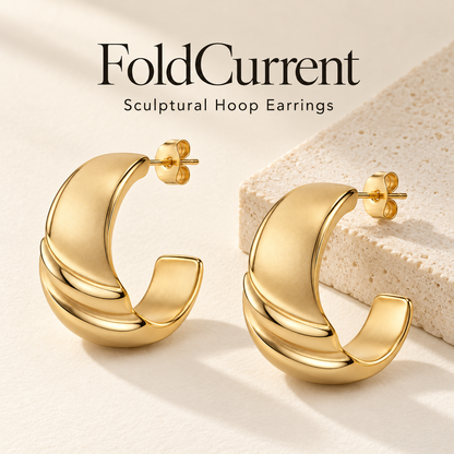 Folded Flow Half-Hoop Earrings