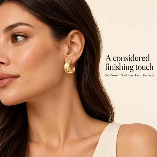 Folded Flow Half-Hoop Earrings