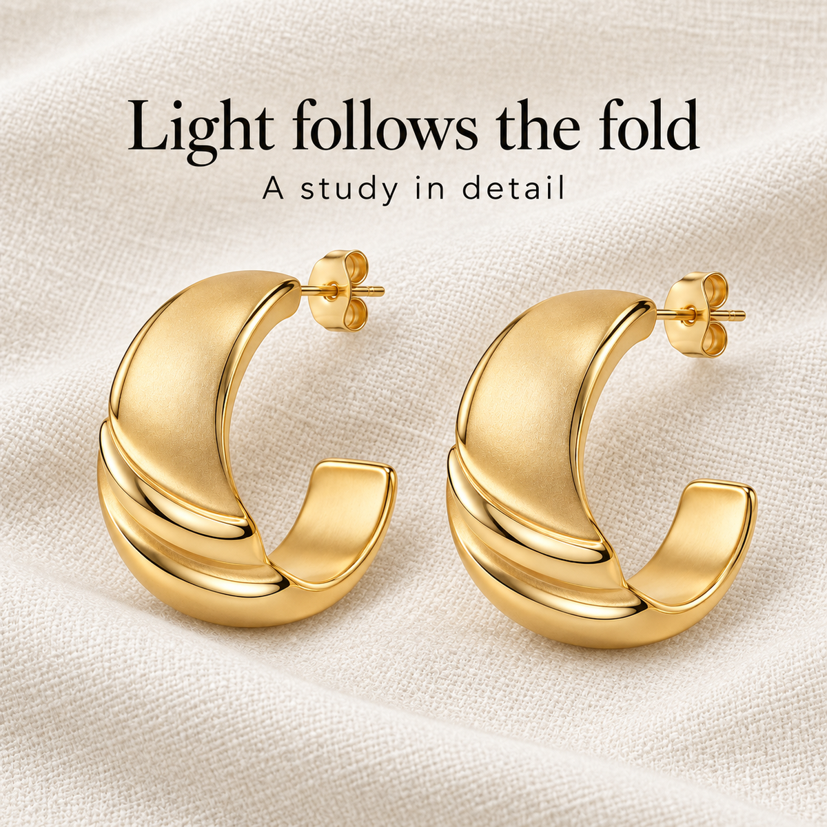 Folded Flow Half-Hoop Earrings