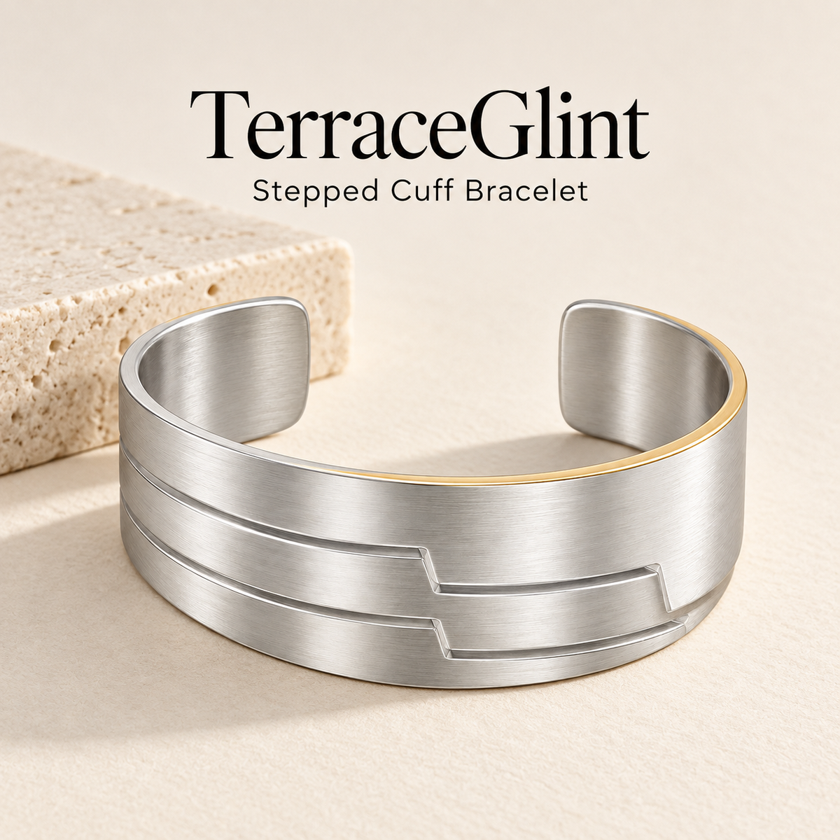 Stepped Glint Cuff Bracelet