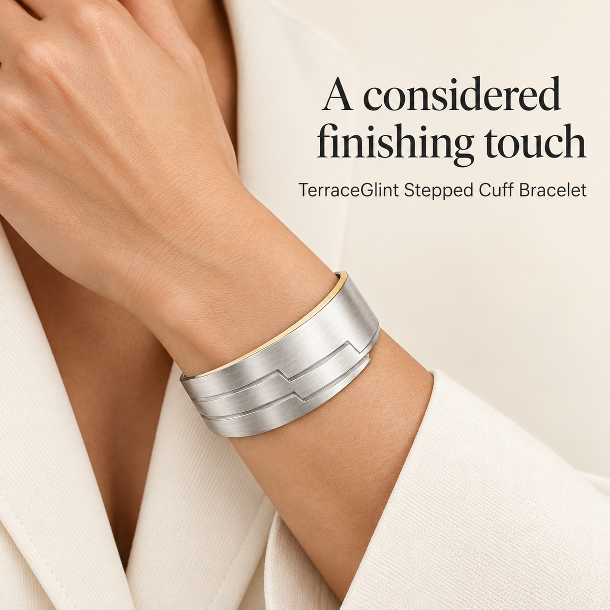 Stepped Glint Cuff Bracelet