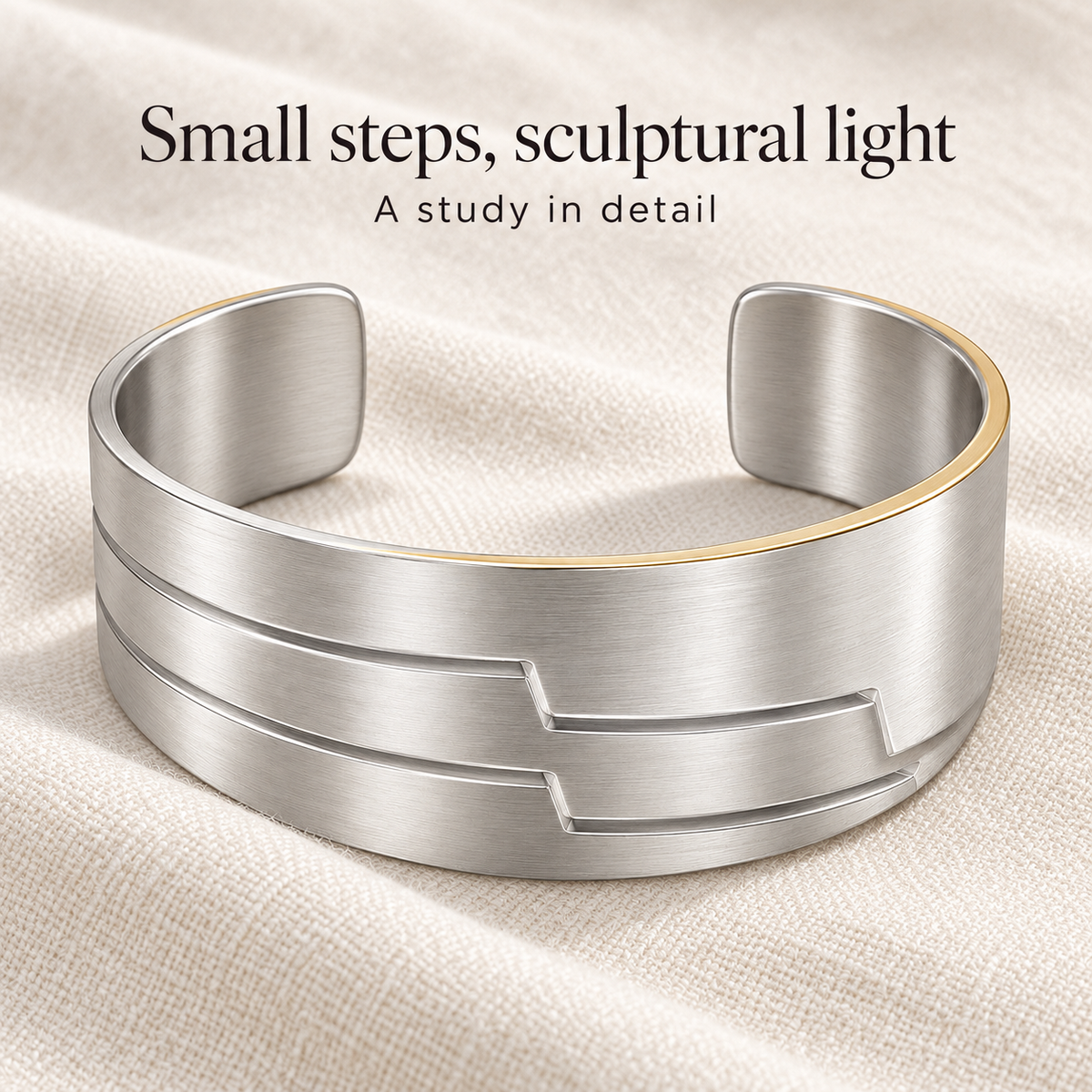 Stepped Glint Cuff Bracelet