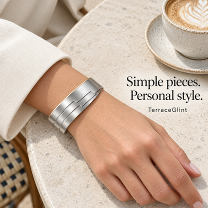 Stepped Glint Cuff Bracelet