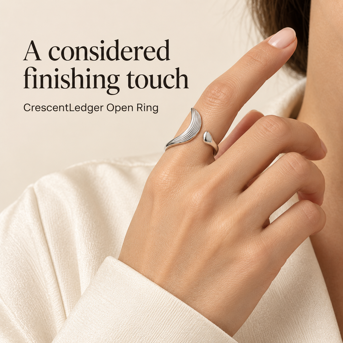 Curved Trace Open Ring