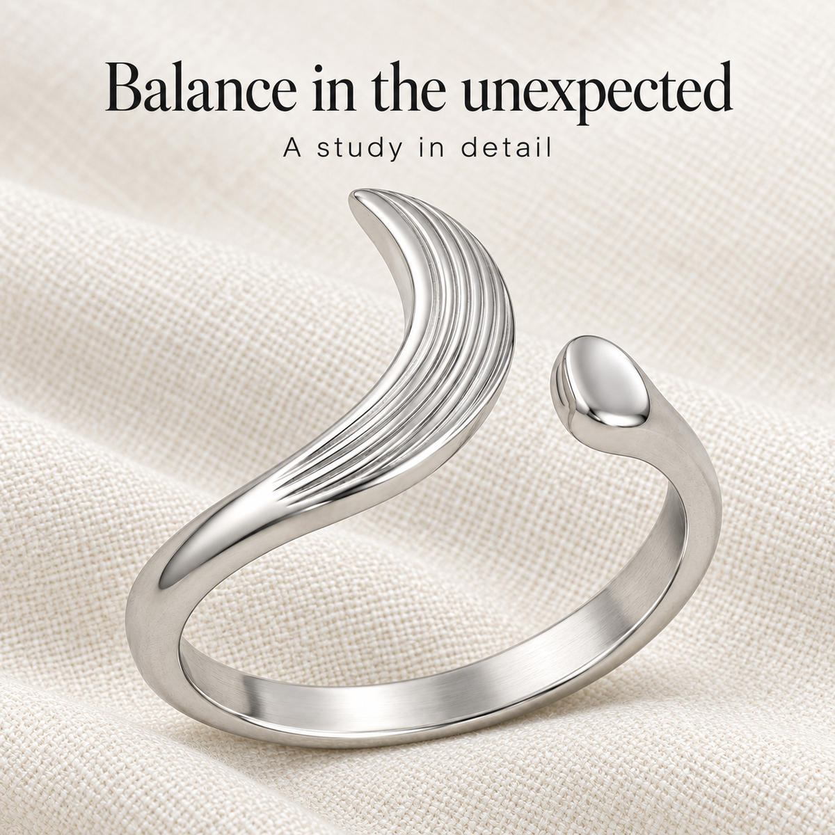 Curved Trace Open Ring