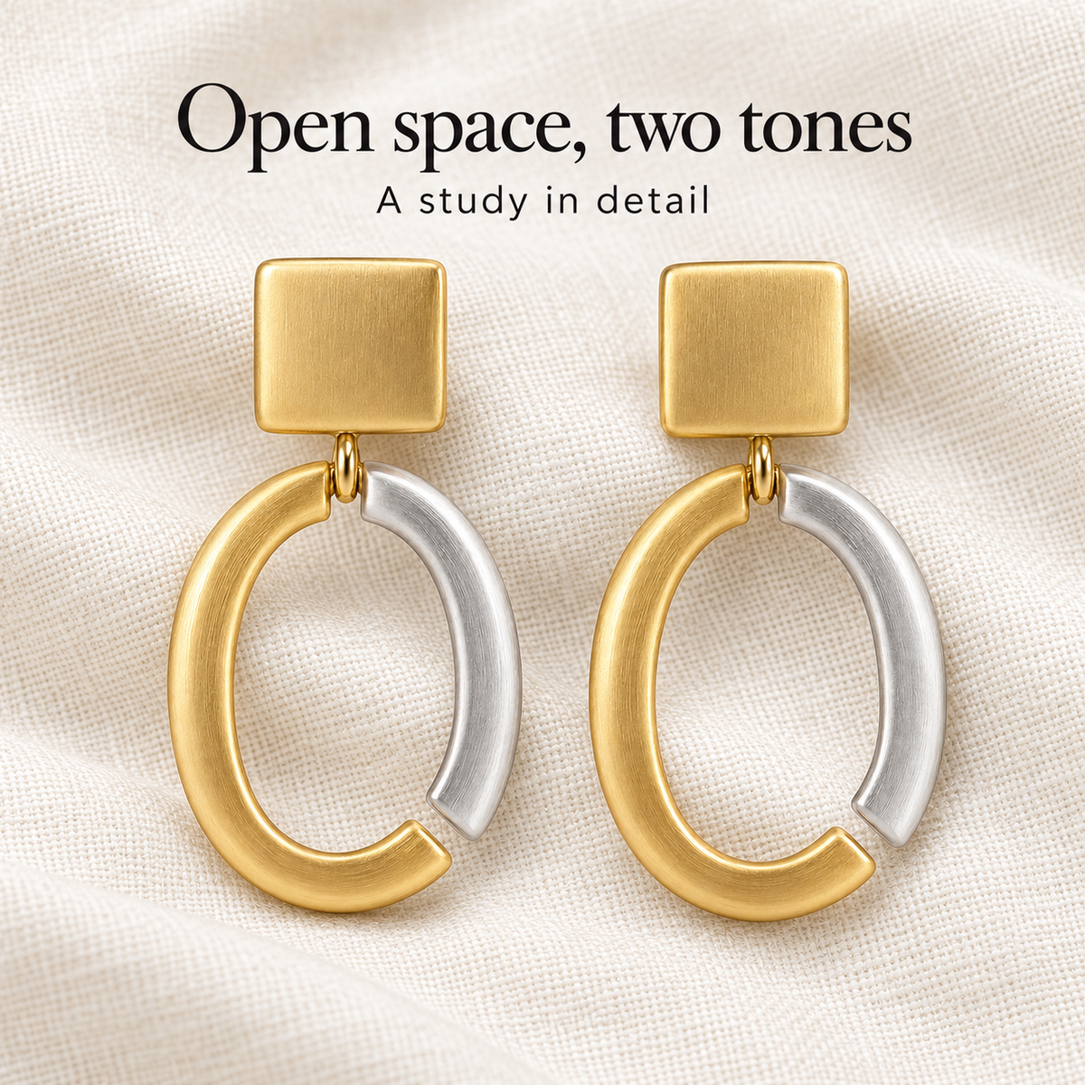 Broken Link Two-Tone Earrings