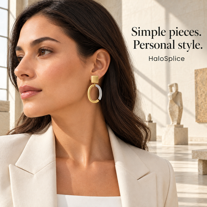 Broken Link Two-Tone Earrings